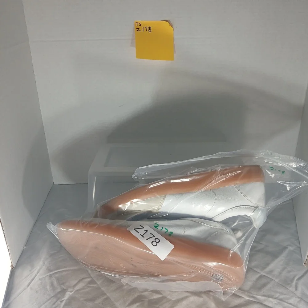 J. Crew White Beige Gum Sole Leather Sneakers‎ Shoes Size 11